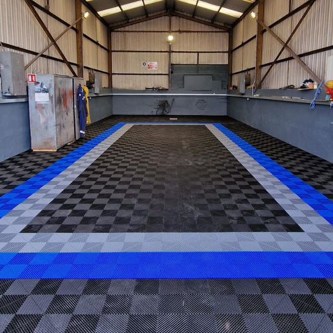 Black Tile Garage Floor